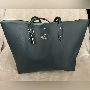 Coach Blue Leather Tote